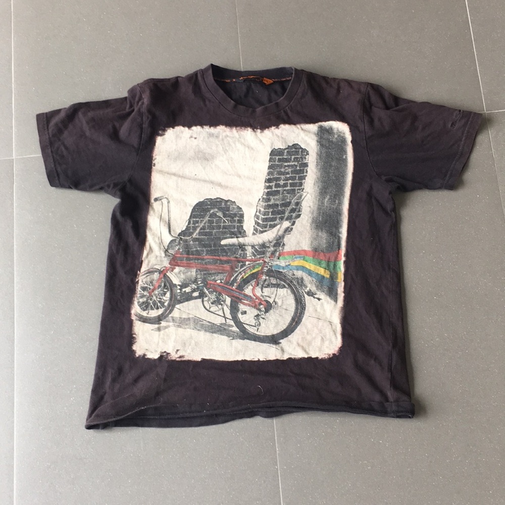 black bike design t-shirt